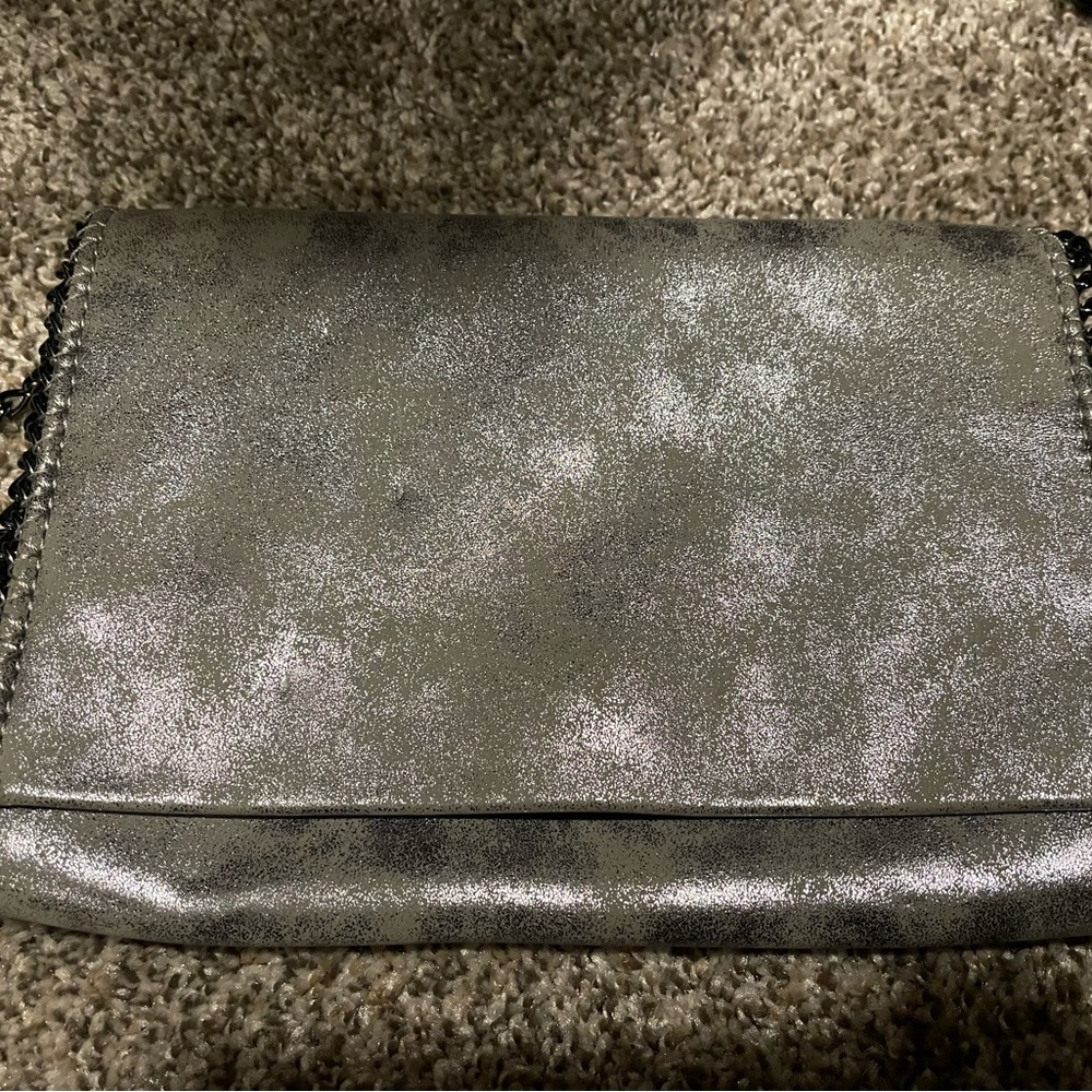 Metallic Silver Clutch